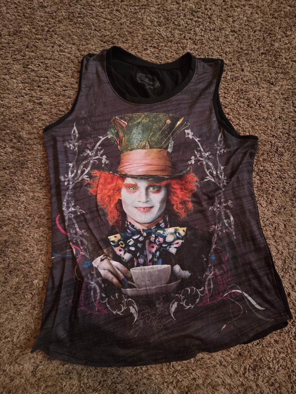 Disney Black and Purple Mad Hatter Graphic Tee